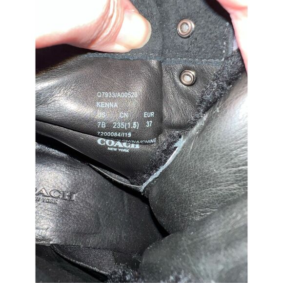 Coach Winter Wegde Black Suede Lace Up Bootie 7 KENNA - Picture 8 of 10